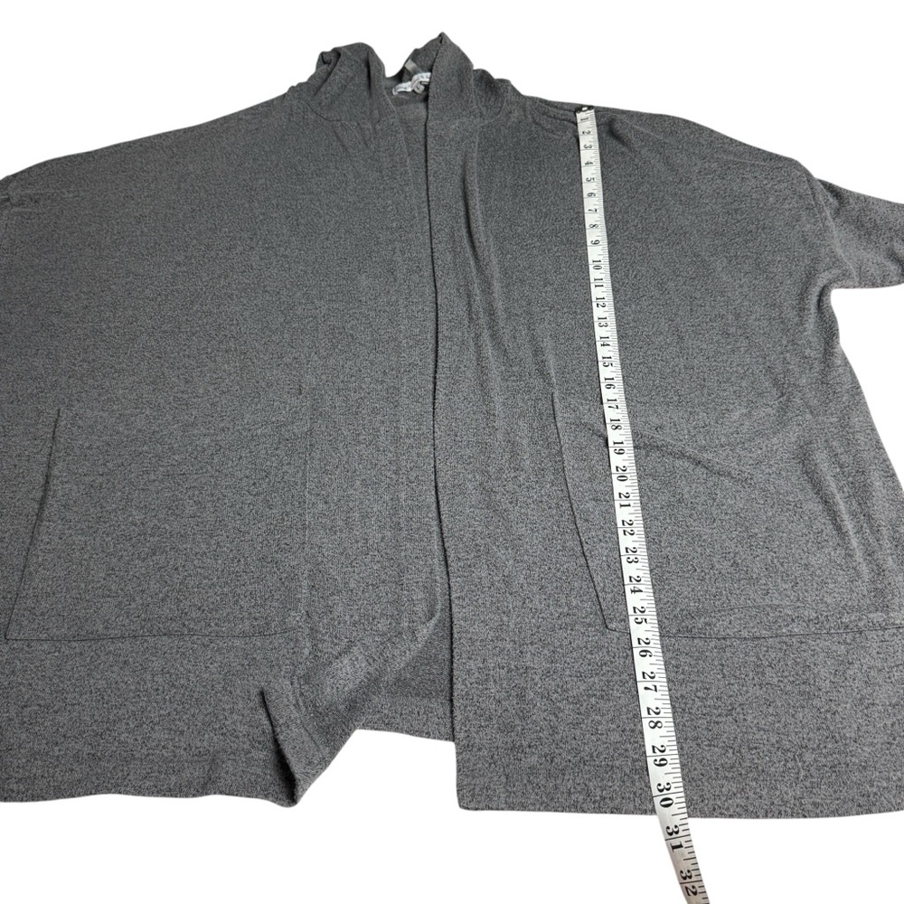 Young Fabulous & Broke Gray Cardigan Women’s L  Hooded Open Front Long Pockets - Picture 7 of 8